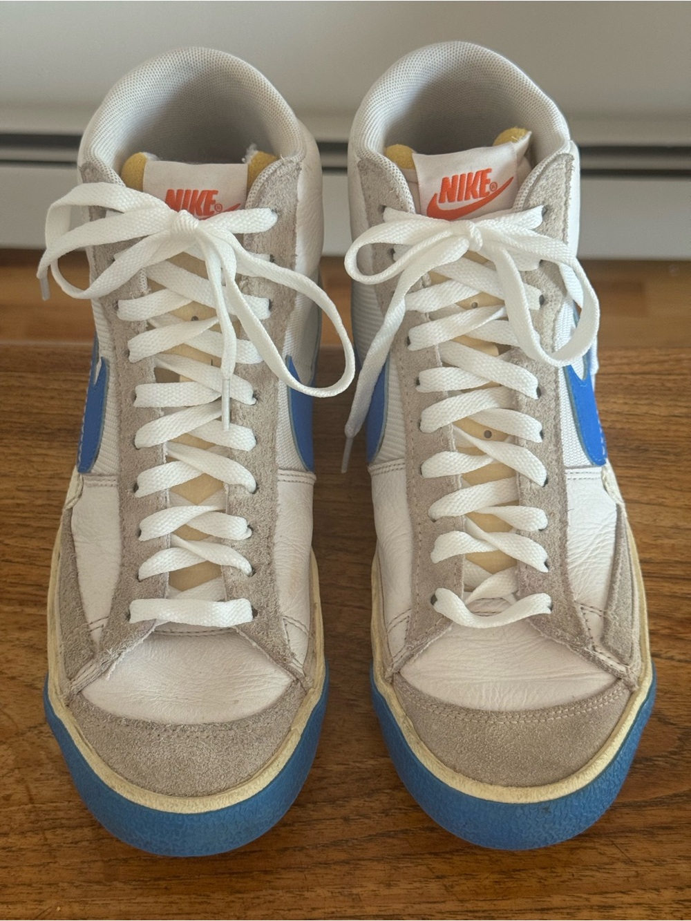 Nike Men’s White, Blue & Beige High-Top Sneakers